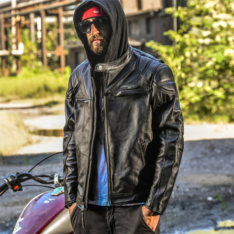 Harley Hooded Leather For Men