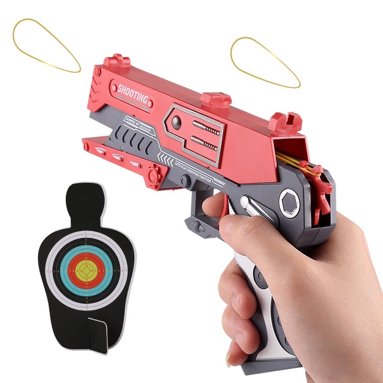 Children's Toy Battle Pistol Eating Chicken8 Burst Rubber Band Gun Can Shoot Rubber Band Boy Toy Shooting Game