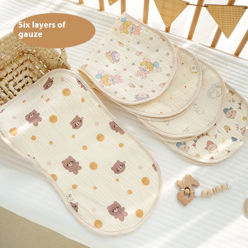 Baby Burp Towel Spit Milk Towel Six-layer Gauze Anti-spill Milk Pad Shoulder Towel Cartoon Baby Bibborn Saliva Towel