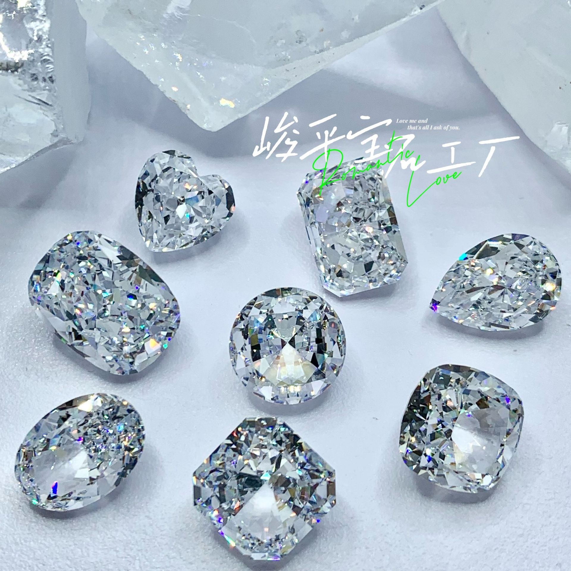 Wuzhou 5A White Ice High Carbon Drill Ice Flower Bare Stone Cz Drill Wuzhou Artificial Gem