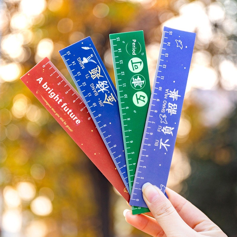Jinbangtiming Text Ruler Student Drawing Measurement Tool Ruler Study Office15cm Magnetic Scale Ruler