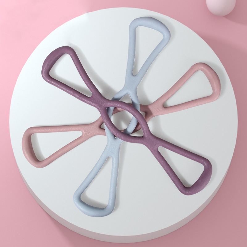 TPR8-shaped Puller Open Back Training Elastic Rope Home Hand Shoulder And Neck Stretching Belt Yoga Fitness Equipment Exercise