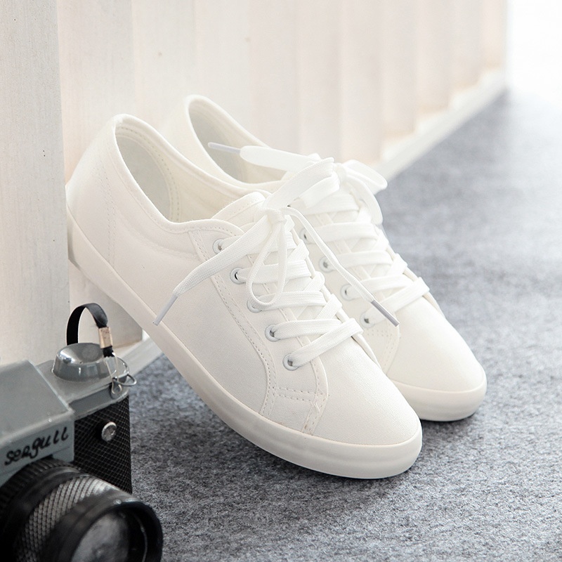 Global White Shoes For Women Canvas Shoes Versatile Fashion Spring And Summer Thin Flat Cloth Shoes Casual Shoes