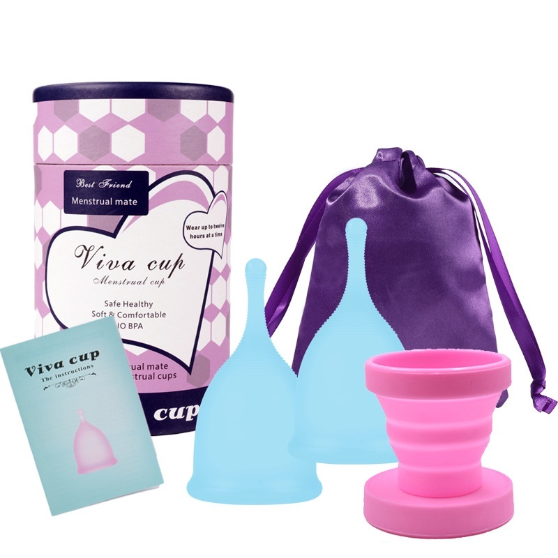 Menstrual Cup Silicone Menstrual Cup Cleaner Female Menstrual Cycle Leak-proof Aunt Cup Folding Cup