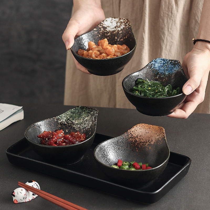 Japanese Ceramic Dipping Sauce Dish Flavor Dish Home Dumplings Sushi Snack Small Dish Hot Pot Material Bowl Soy Sauce Seasoning Dish