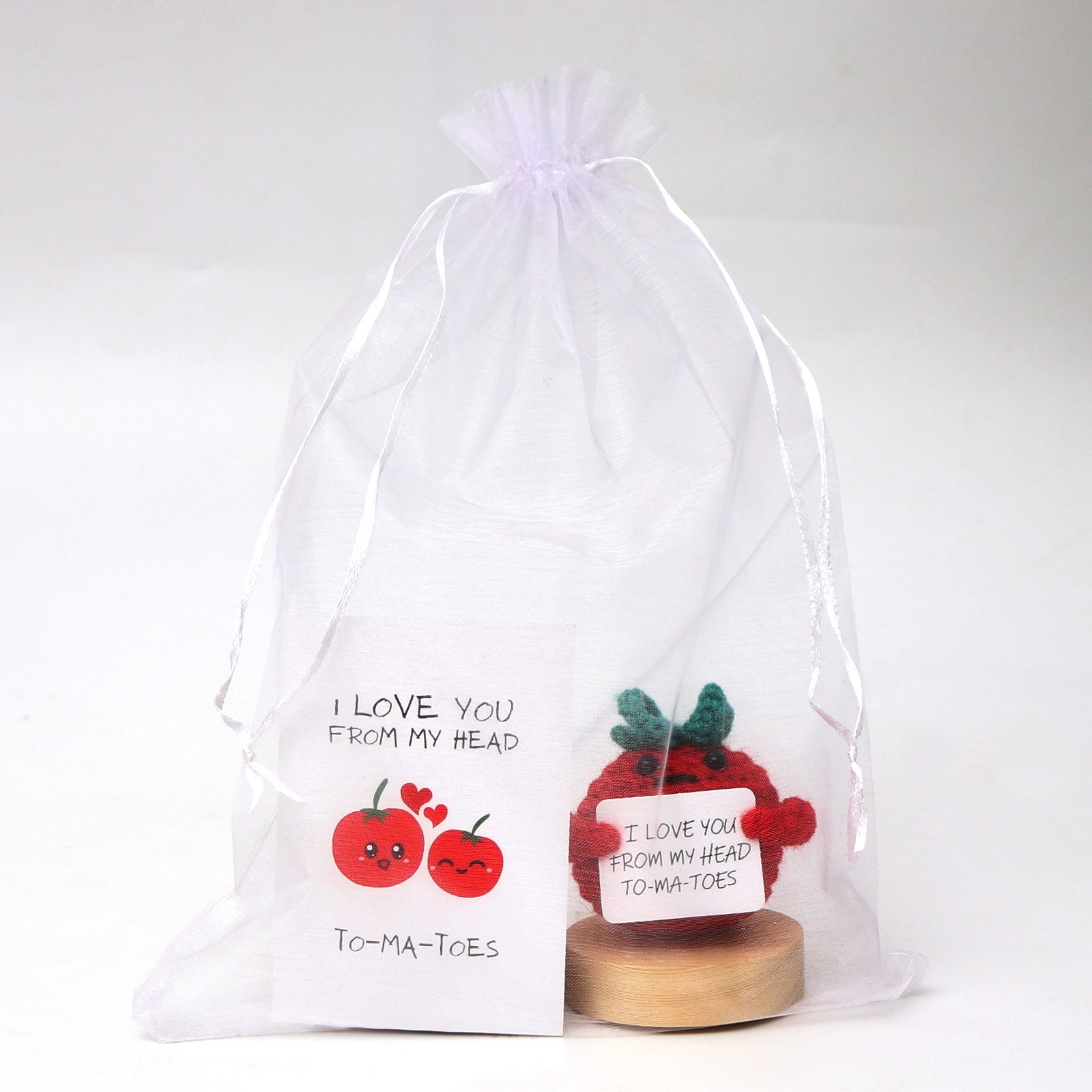 Hot Wool Knitted Tomato Finished Woven Cartoon Cute Little Doll Tomato Ornaments