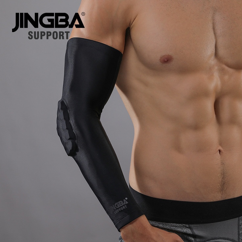JINGBAHoneycomb Arm Guard Outdoor Long Sports Anti-collision Elbow Guard Basketball Volleyball Tennis Cycling Protective Gear