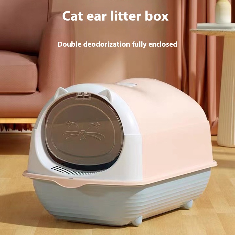 Fully Enclosed Cat Litter Box,Oversized Cat Toilet,Removable,Splash-proof And Odor-proof,Semi-enclosed Dual-purpose Cat Supplies