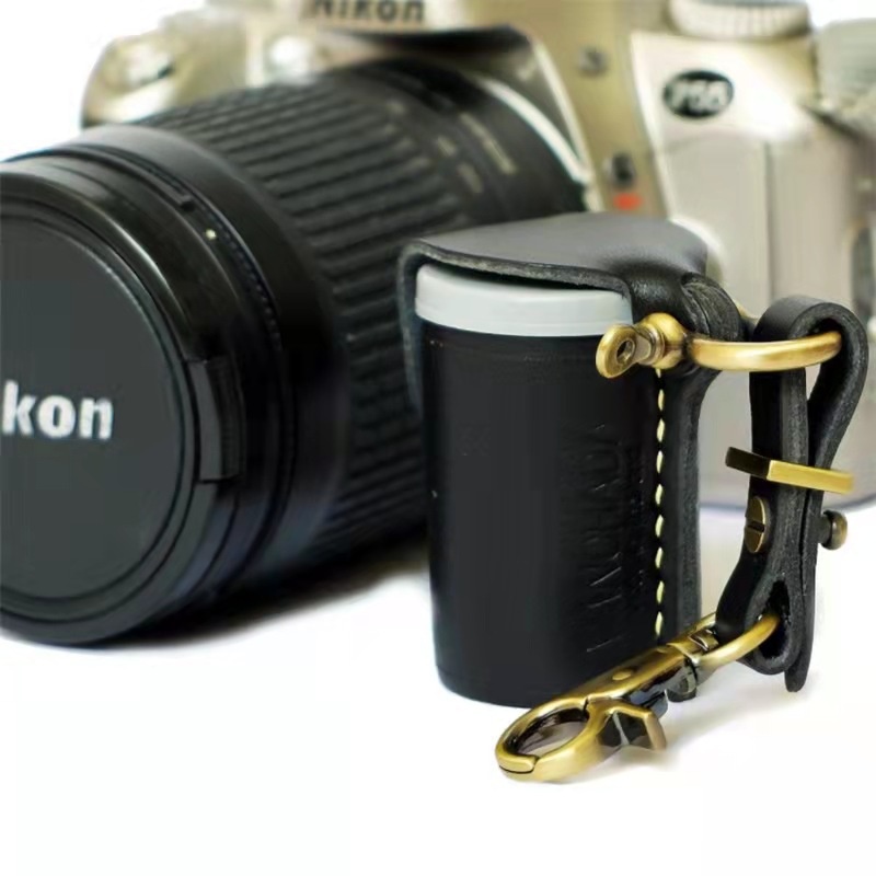 Retro Camera Film Leather Case Film Leather Keychain Pendant Pu Film Storage Hanging Bag