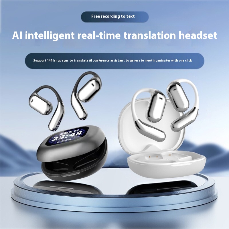 Intelligent AI Translation Headset Q16 Bluetooth Headset Wireless Non-in-ear Noise Reduction Ear-hanging Long Battery Life