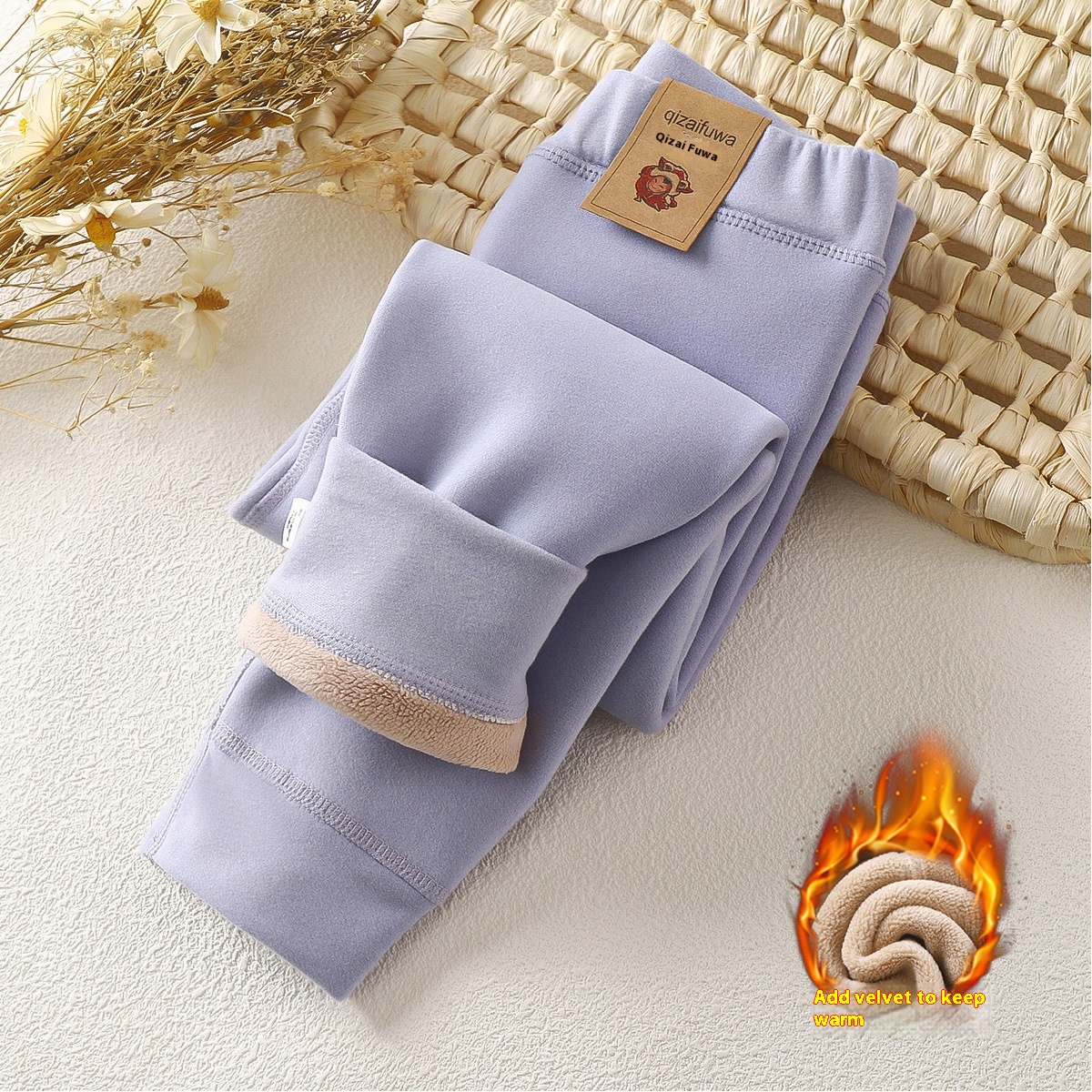 Children's Thick Warm Pants Boys And Girls Austrian Grain Velvet Pants Large Children Autumn And Winter Plus Velvet Autumn Pants1-12 Years Old