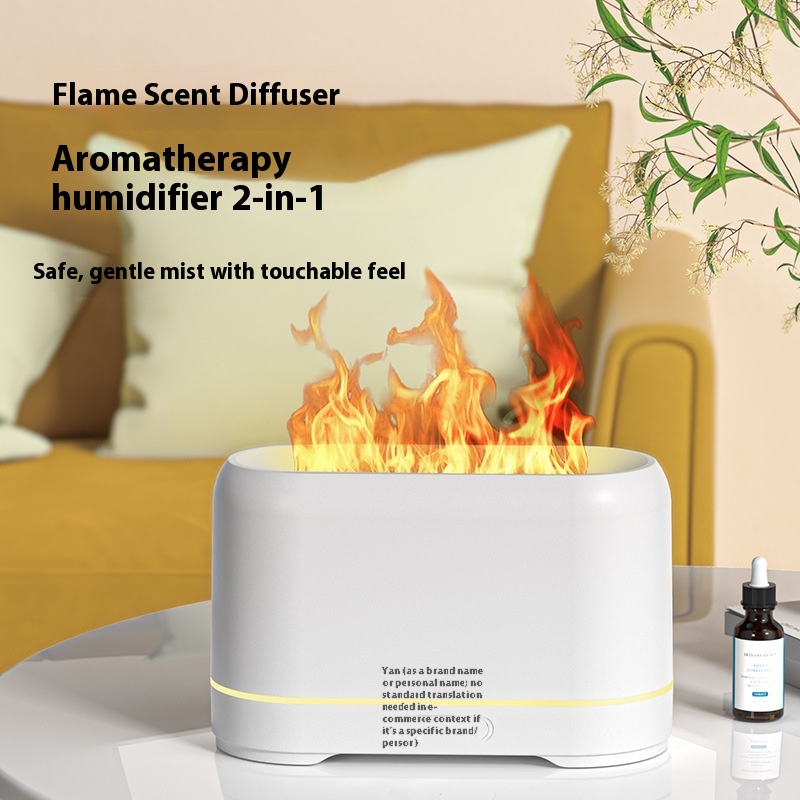 Simulation Fog Flame Humidifier Aromatherapy Machine USB Flame Lamp Home Office Humidifier Aromatherapy