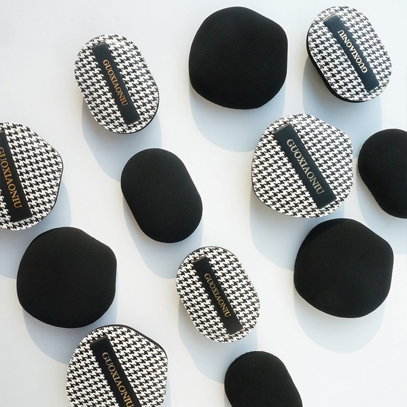 Large Pointed Marshmallow Air Cushion Powder Puff Dry And Wet Dual-use Makeup Thick Sponge Houndstooth