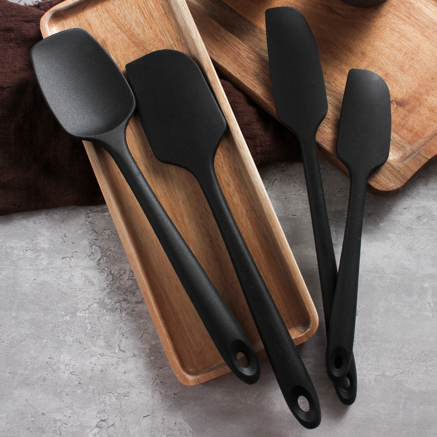 American Silicone Scraper5-piece Set Integrated Silicone Oil Brush Cake Cream Spatula Baking Tools