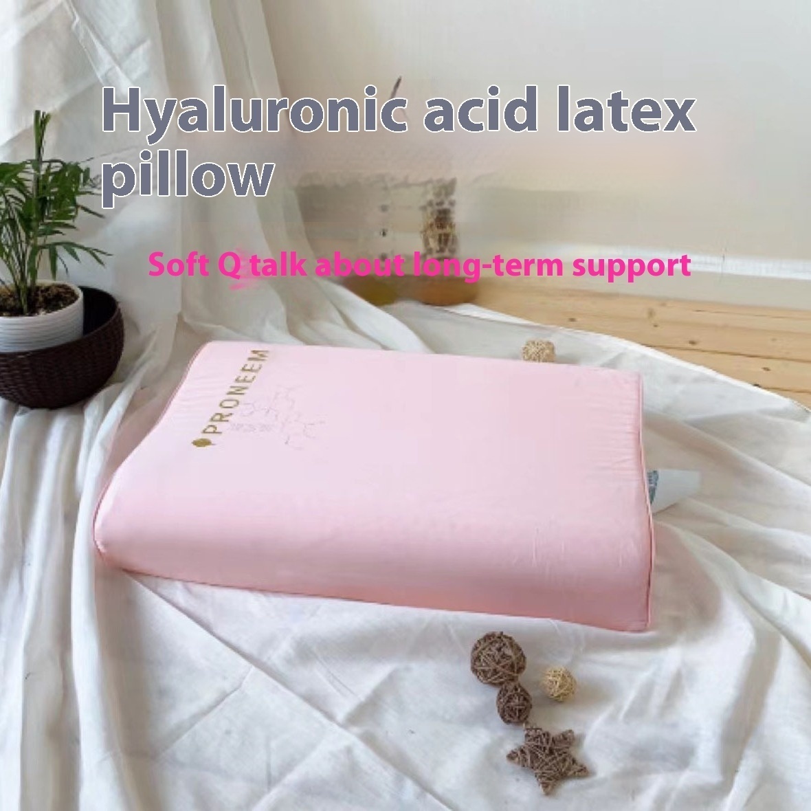 Thai Latex Pillow Hyaluronic Acid Beauty Pillow Adult Latex Pillow Cervical Vertebrae Neck Pillow Massage Pillow