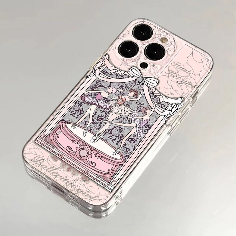 Pink Ballet Girl Suitable For IPhone15promax Apple14 Mobile Phone Case12/13 Girl Heart11 X