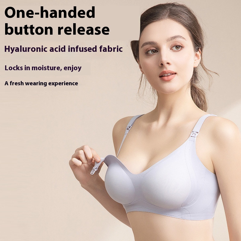 Breastfeeding Bra Women's Anti-sagging Gather-up Special For Postpartum Feeding Traceless Naked Sleeping Pregnant Women's Underwear