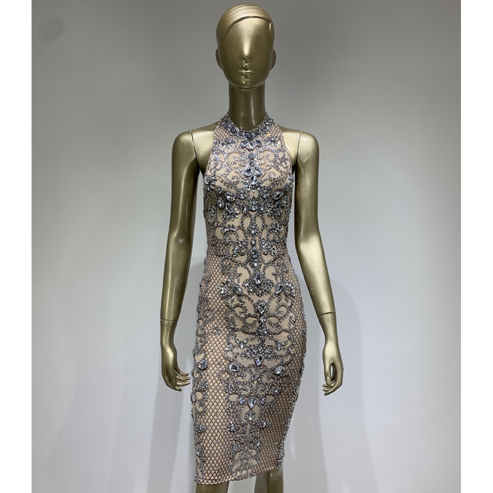 Foreign Trade Hot-selling Rhinestone Shiny Embroidery Tight Hip Skirt European And American Banquet Party Dress Skirt