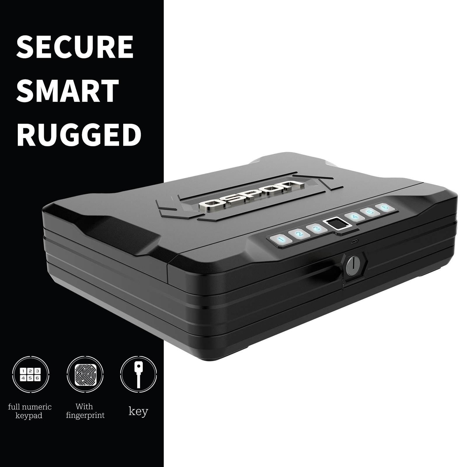 Car Small Safe Fingerprint Pistol Safe Box Automatic Pop-up Portable Pistol Box