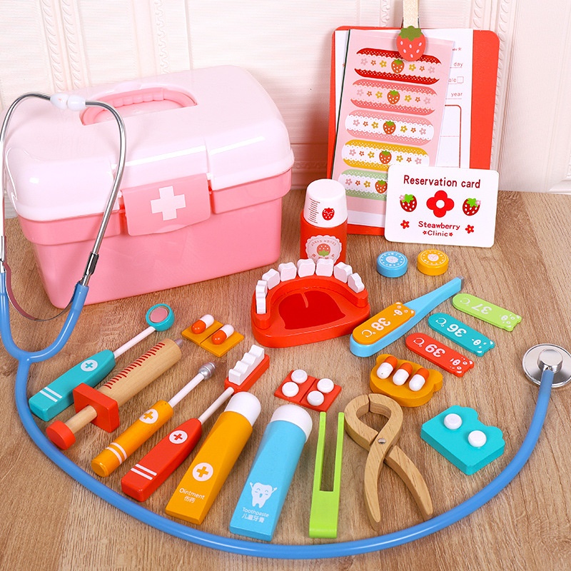 Children's Wooden Doctor Toy Simulation House Injection Dentist Role-playing Toy Puzzle Game
