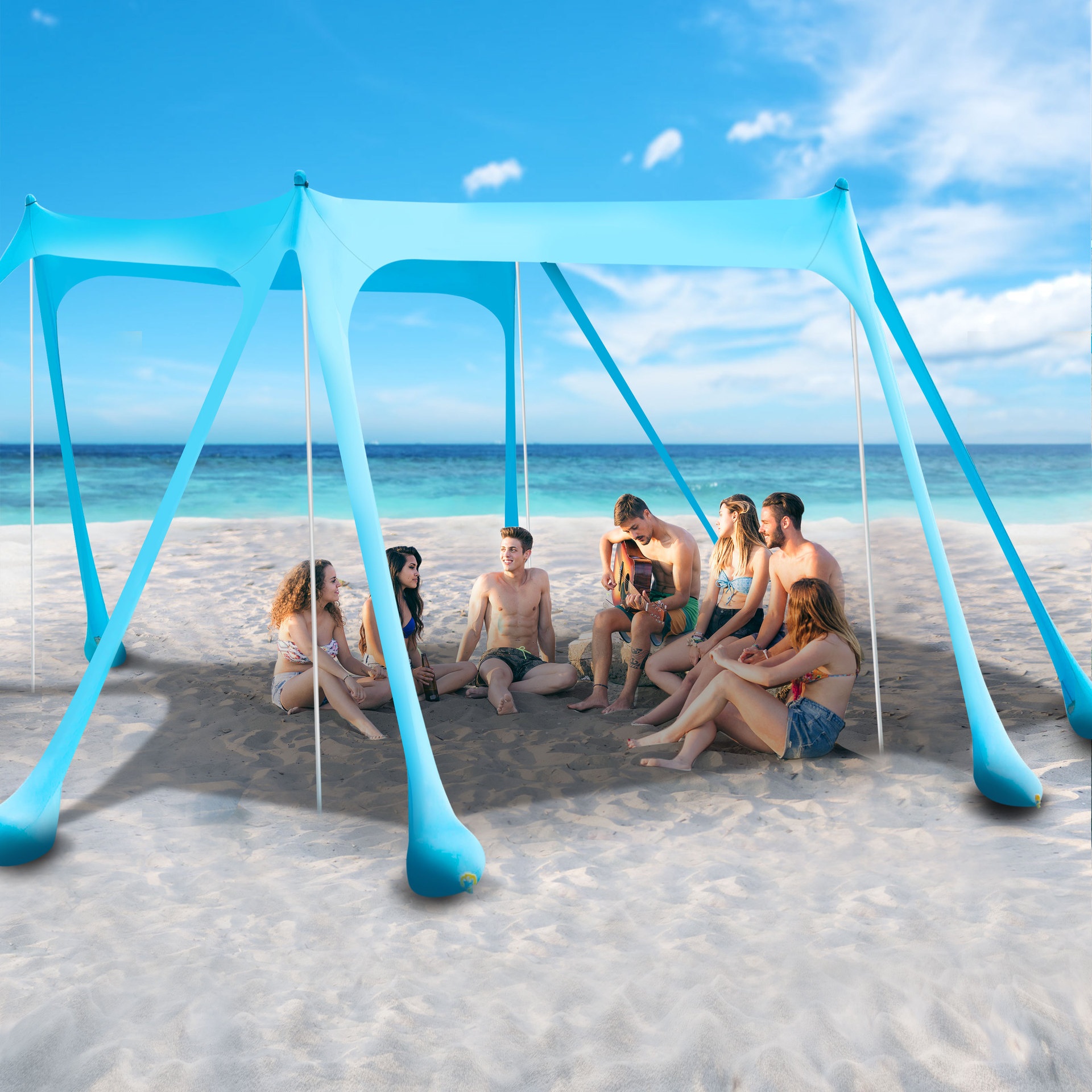 Outdoor Portable Lycra One-piece Sunscreen Beach Canopy Anti-ultraviolet Beach Awning