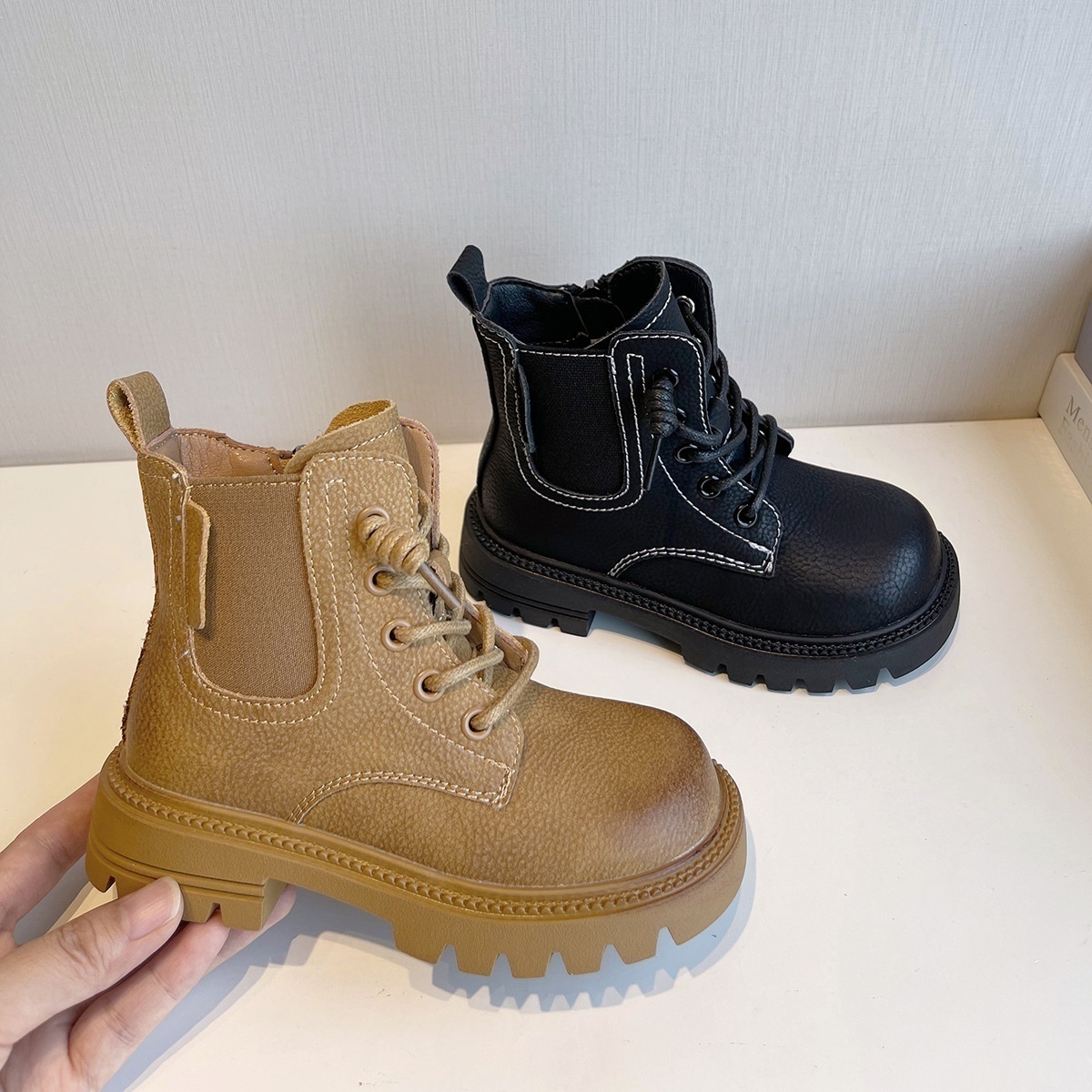 Children's Shoes Autumn And Winter Children's Martin Boots Genuine Leather Leather Boots Kick-resistant Small Yellow Boots Boys And Girls Casual Boots