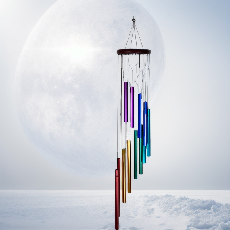 12-tube European And American Classic Step-by-step Rotating Multi-tube Metal Aluminum Wind Chime Creative Home Decoration Accessories