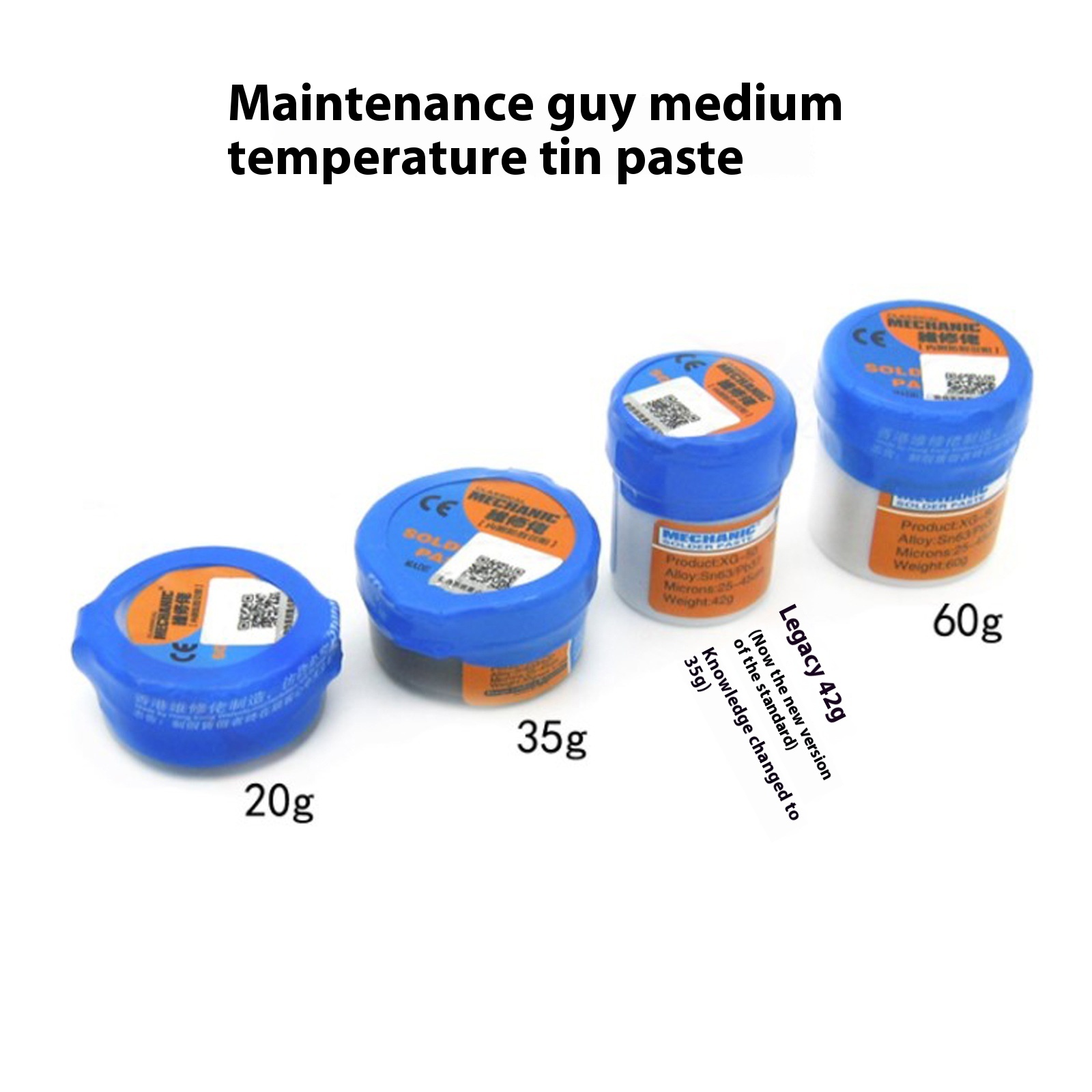Repairman Tin Paste Tin Mud SMTBGASolder Paste Room Temperature Medium Temperature183 Degrees Tin Paste20354260g