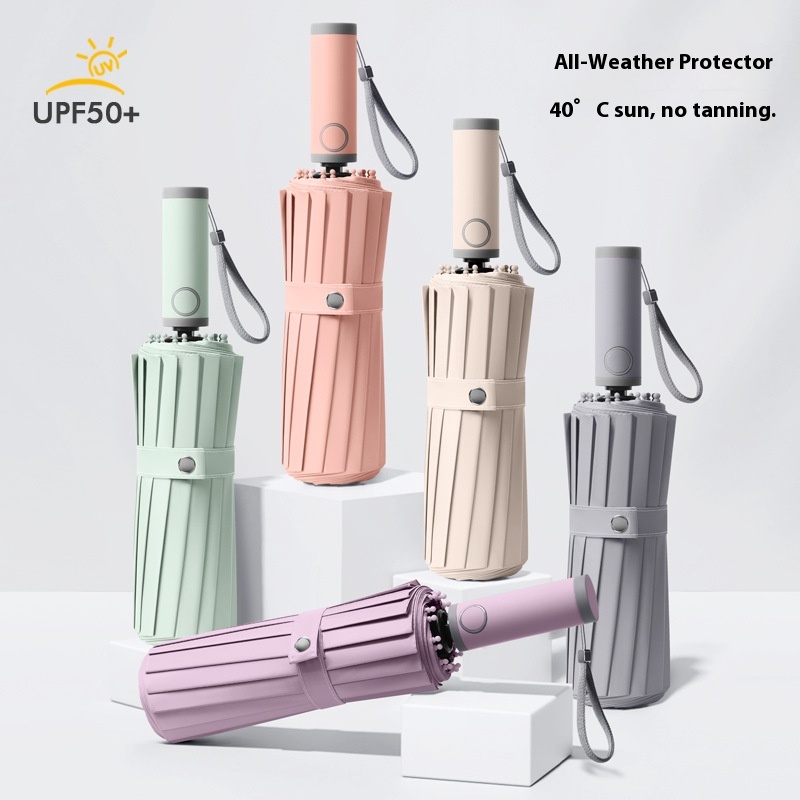 16-rib Umbrella Automatic Umbrella For Sunny And Rainy Days,Wind-resistant Reinforced Parasol,Anti-ultraviolet Female Sun Umbrella