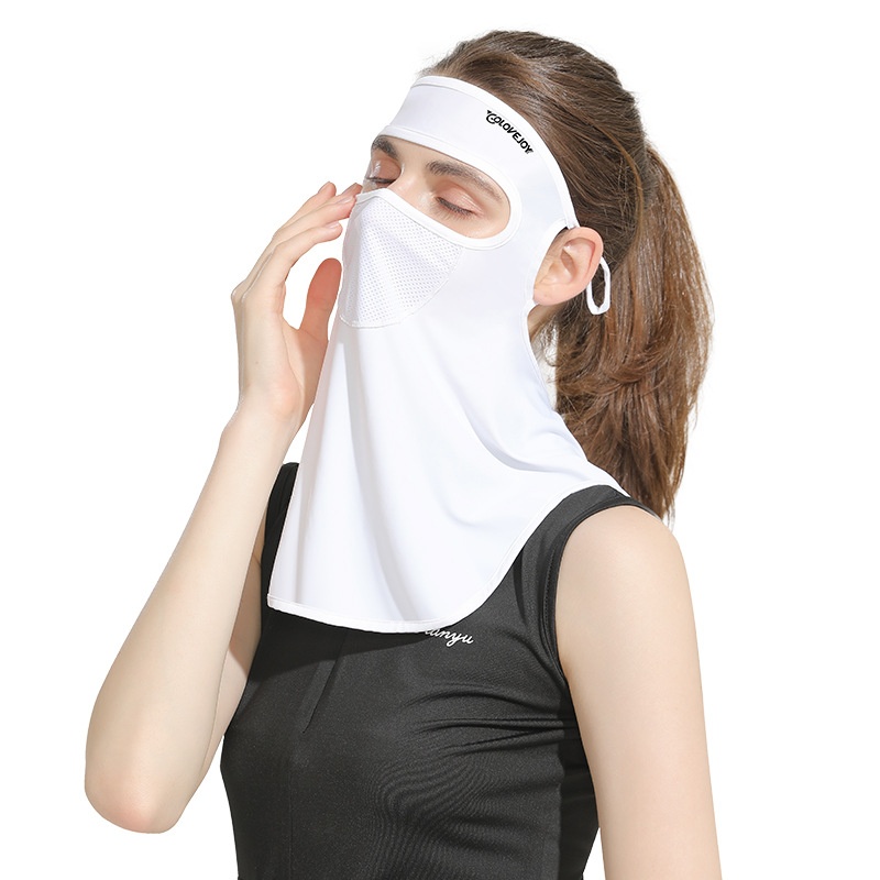 Summer Ice Silk Sunscreen Mask Sun Veil Mask Female Outdoor Sports Golf Driving Cycling Anti-ultraviolet