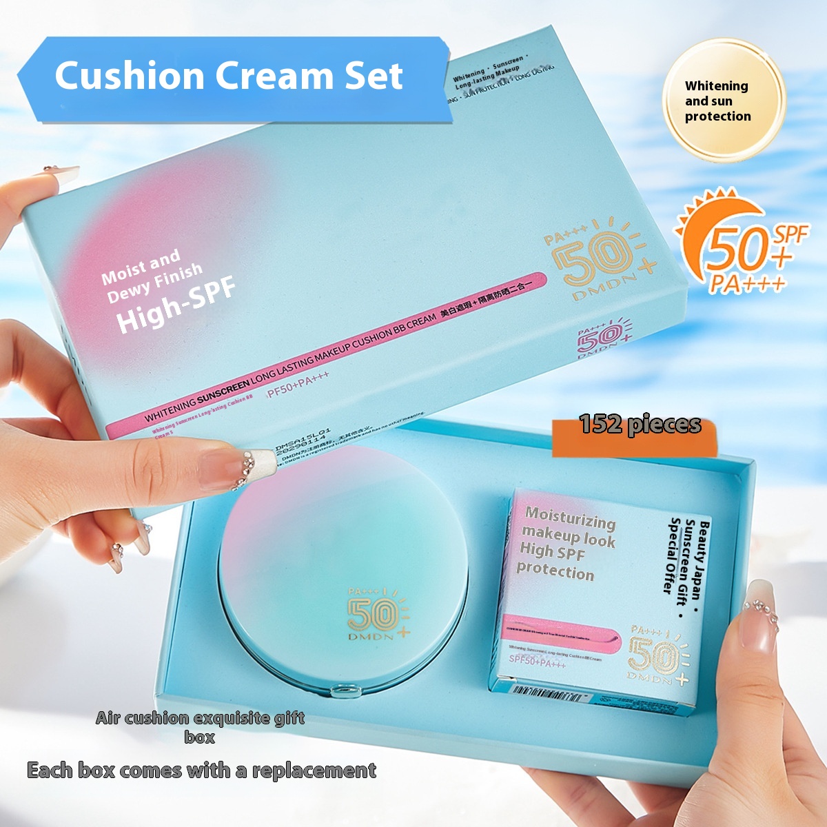 Whitening Sunscreen Holding Makeup Air Cushion BB Cream SPF50 Isolation Anti-UV Moisture Concealer Air Cushion Summer Sunscreen