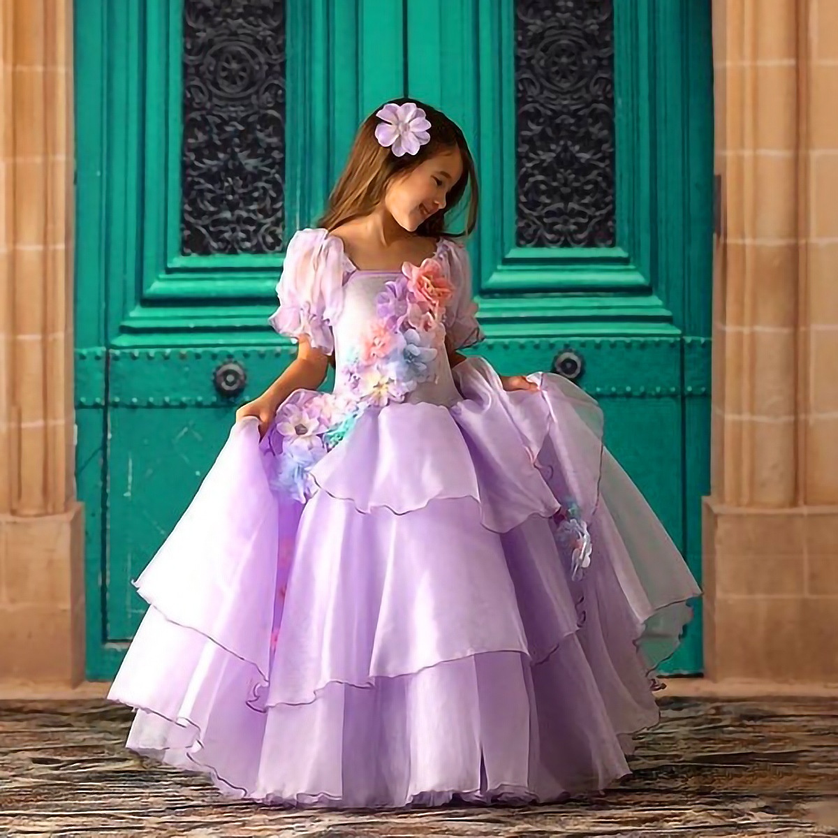 Foreign Trade Magic Full House Cosplay Costume Purple Mirabell Children's Princess Dress Role Play Tutu Skirt