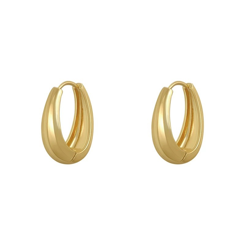 Vintage Entry Luxury Golden Hong Kong Style Earrings Women's High-end Sense Ear Ring Niche Design Metal Earrings