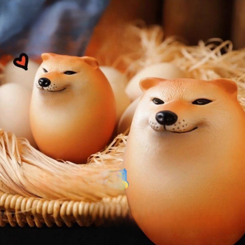 Popular Dog Egg Doll Cheems Original Egg Firewood Pinch Music Slow Rebound Decompression Toy Sand Carving Shiba Inu