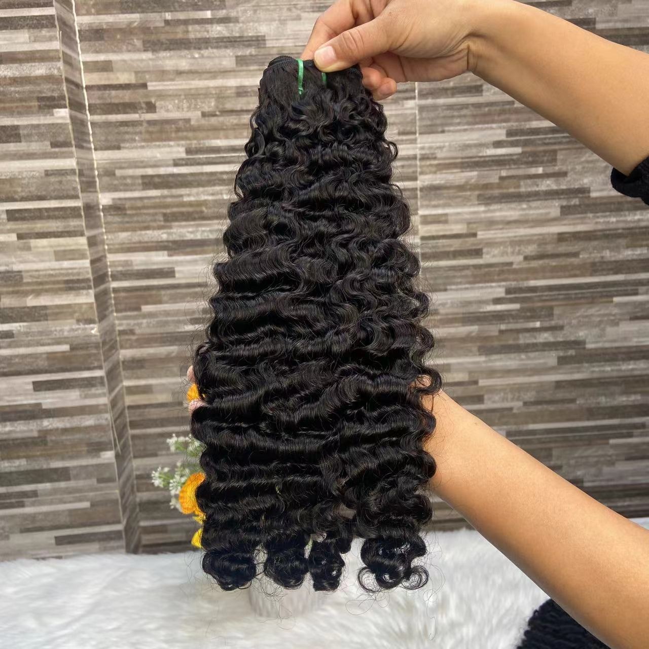 Real Hair Sdd Wind Virgin Double Drawn Burmese Curl Wig Hair Burma Roll