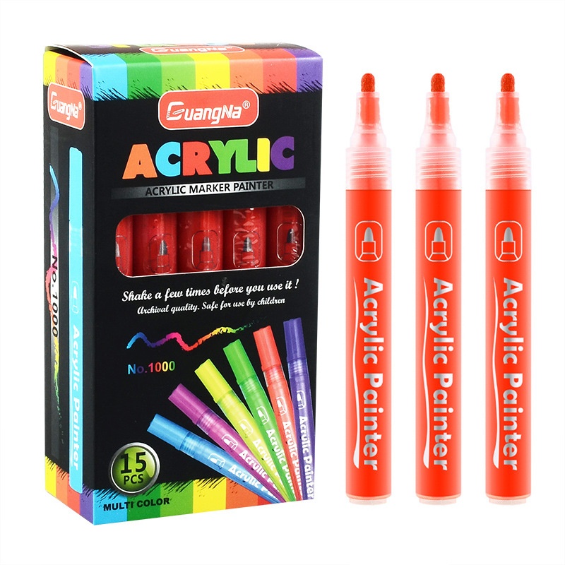 Guangna1000 Acrylic Marker Pen Ceramic Decoration DIYArt Painting Graffiti Water-based Pen Stone Brush
