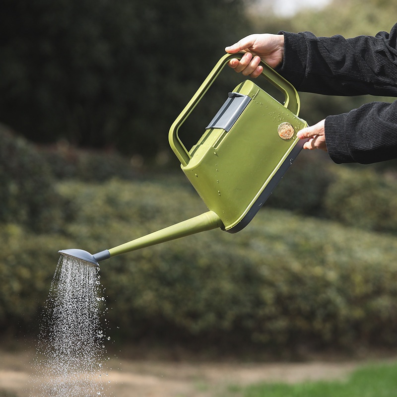 Avocado Green Large Capacity Household Watering Pot Long Mouth Plastic Flower Sprinkler Garden Watering Pot Gardening Tools