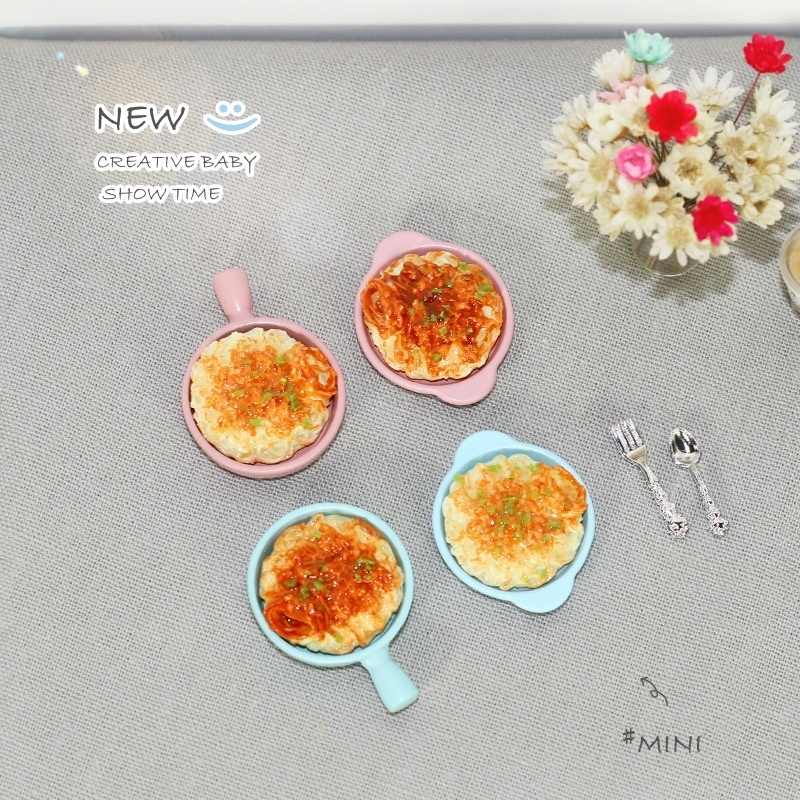 Ob11 Miniature Food Play Model Dining Room Scene With Doll House Accessories Mini Meat Sauce Chopped Green Onion Noodles D371