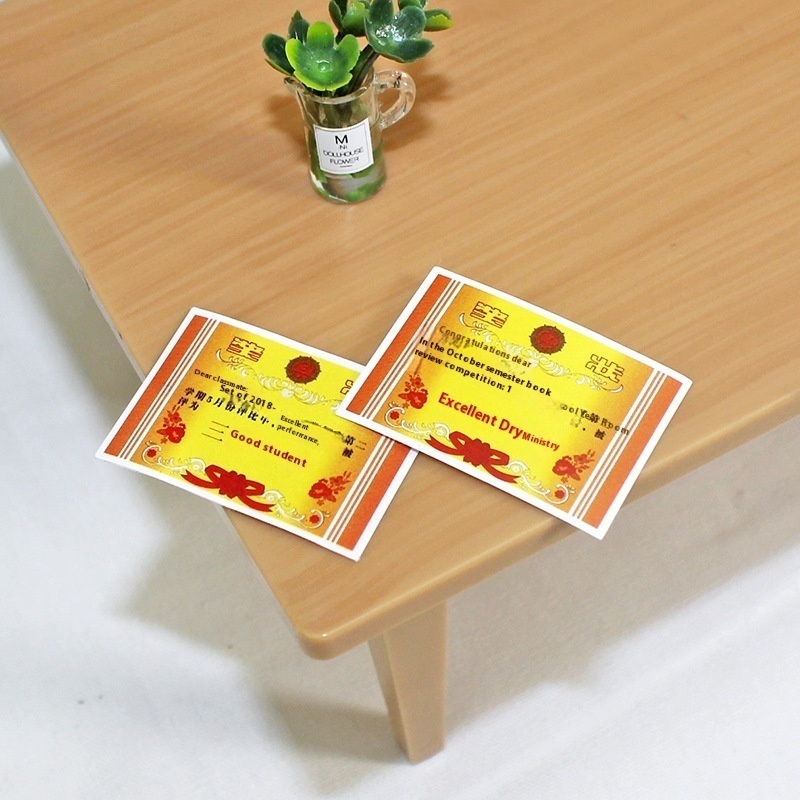 52 DOLLHOUSEMiniature Food Play Scene Model Dollhouse Accessories Mini Simulation Award Sticker Z229