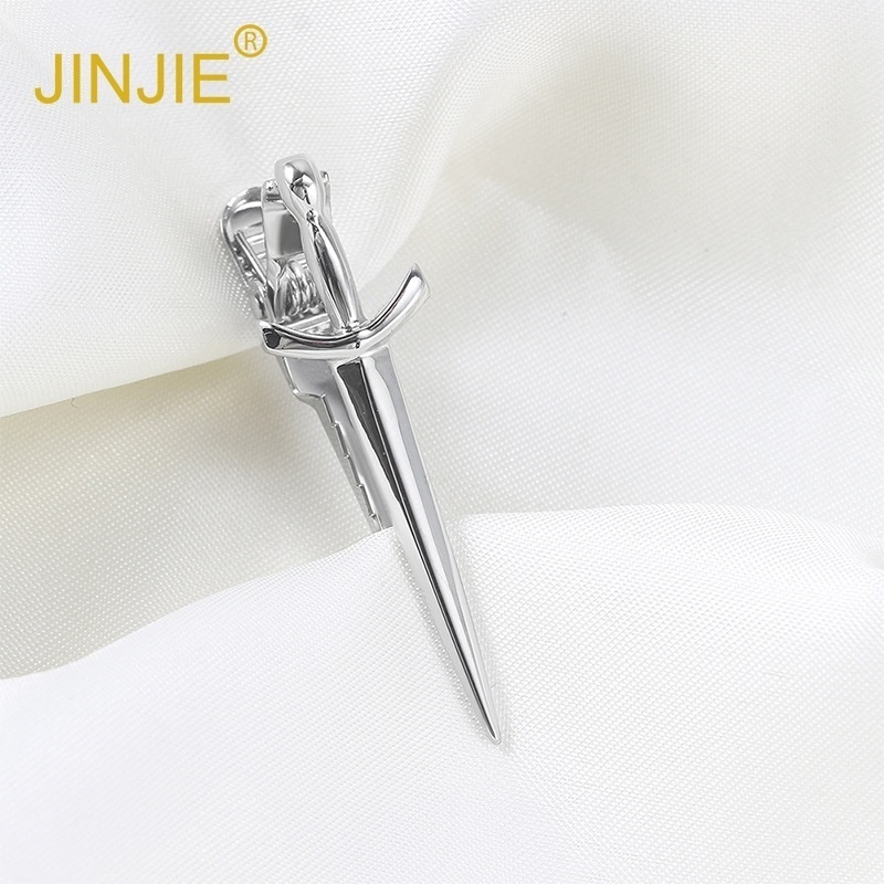 Product Electroplating Silver Sword Tie Clip Foreign Trade Korean Style Tie Clip