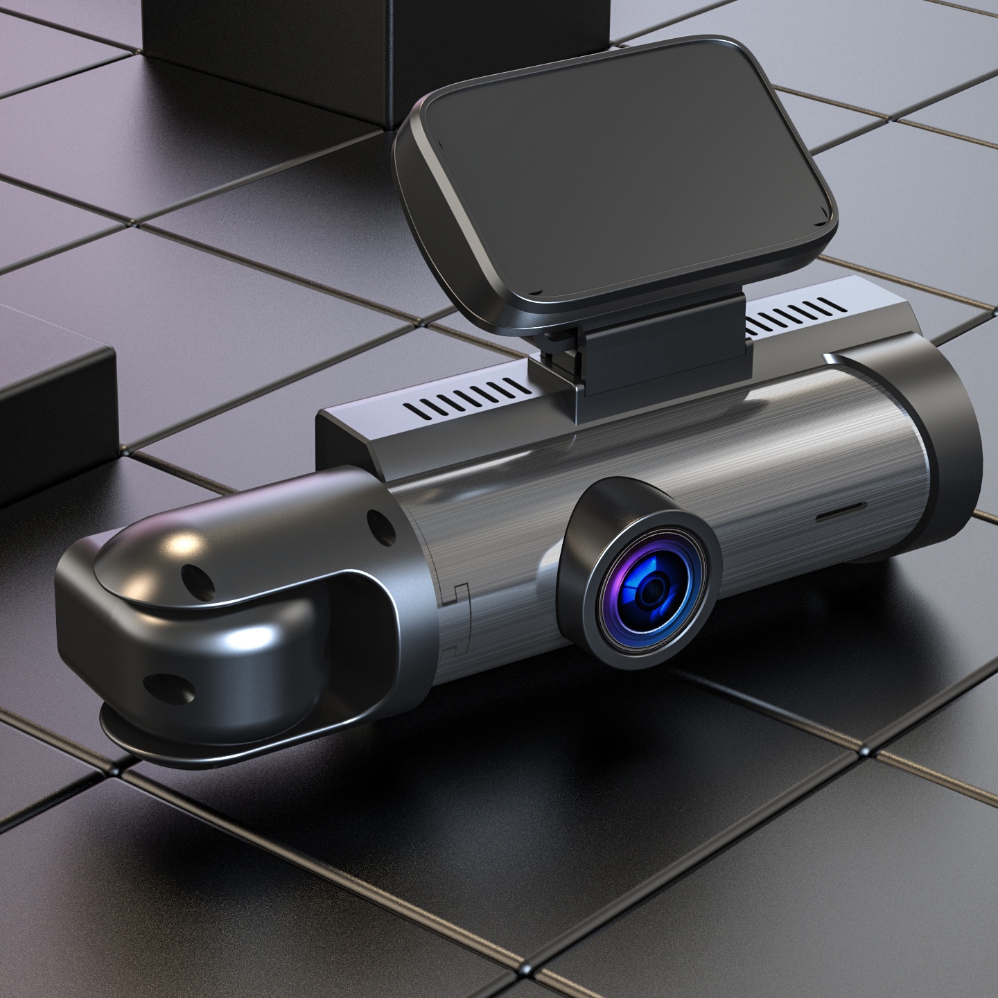 IPS1296 PHigh-definition Screen Night Vision Metal Front And Interior Dual-lens WIFIM8 Driving Recorder