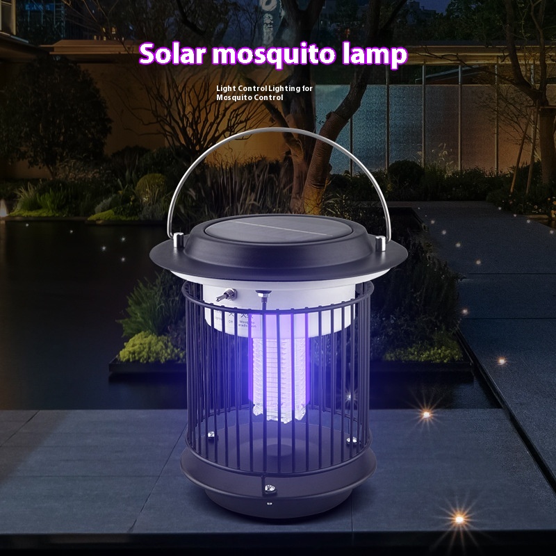 Solar Mosquito Killer Lamp Outdoor Waterproof Courtyard Garden Lawn Ground Plug Electric Mosquito Catcher Stainless Steel Mosquito Killer