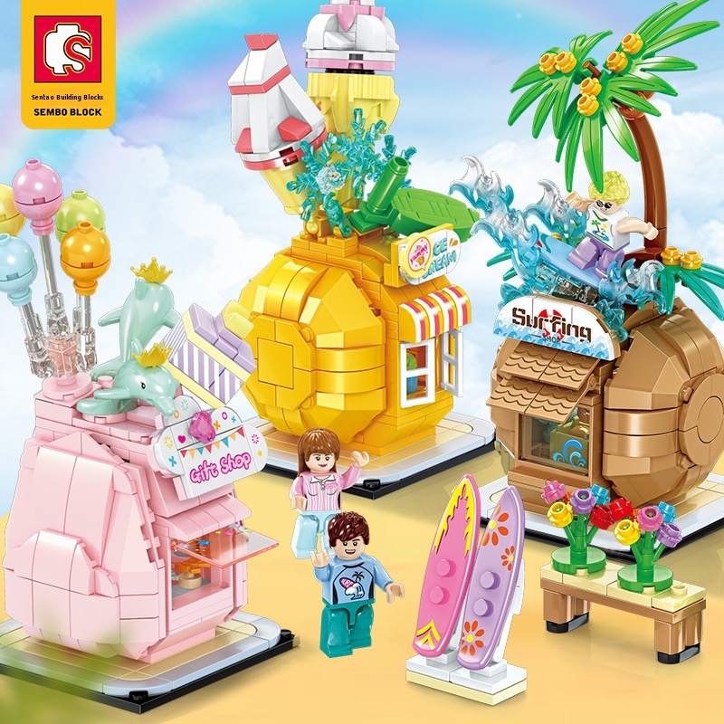 Semper Building Blocks Girl Fruit Street Scene Compatible With Lego601612-15 Assembly Diy Puzzle Children's Building Blocks Toys
