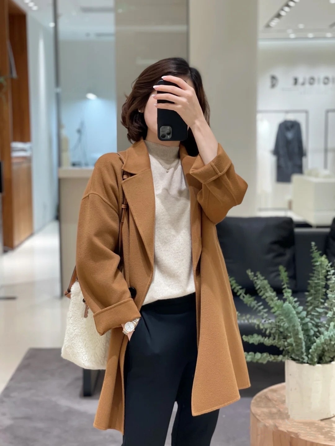 Xiaohe Heavyweight Autumn And Winter Suit Collar Double-faced Wool Coat For Women Wool Classic Commuting Full Wool One-hand Long Coat