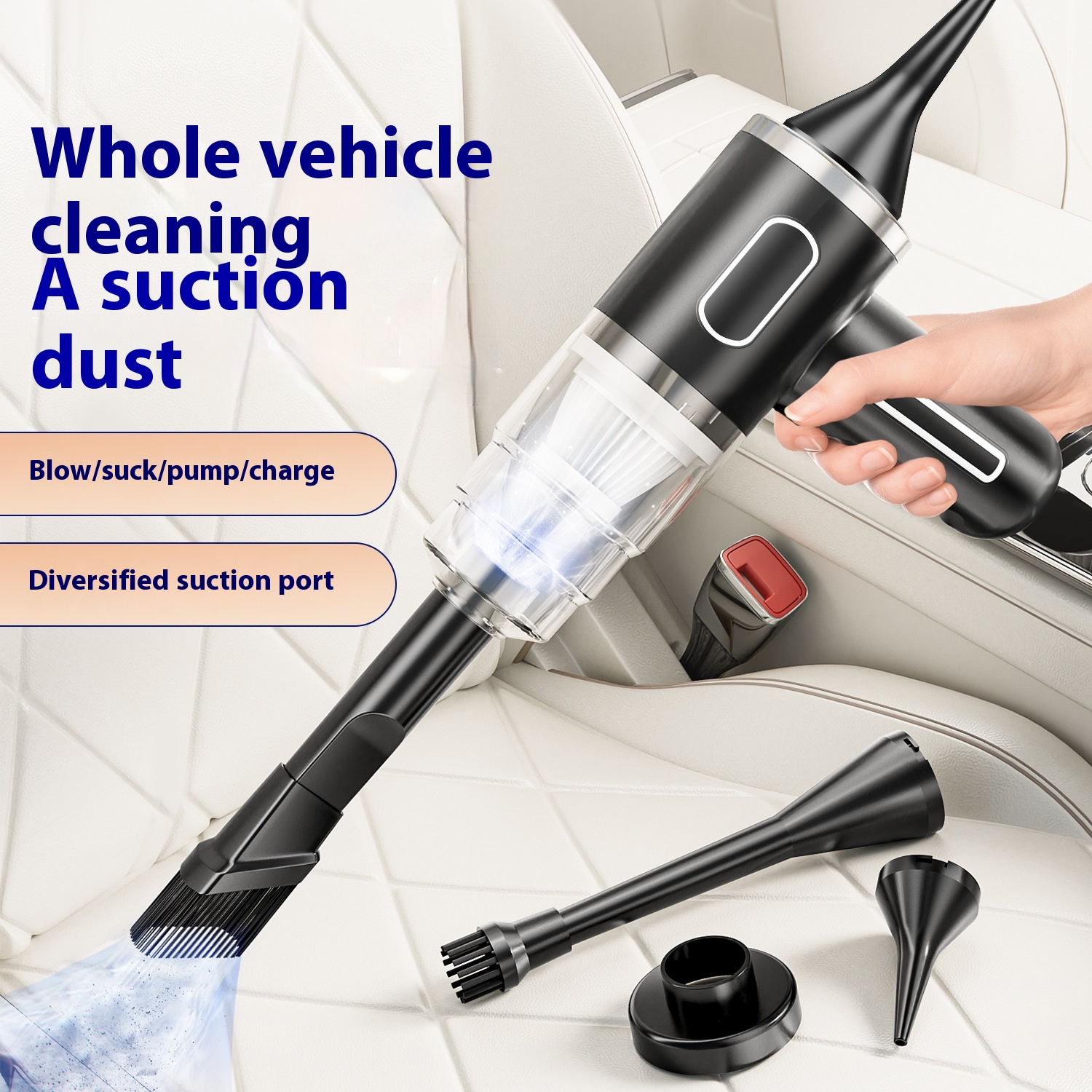 Blowing And Suction Integrated Wireless Car Vacuum Cleaner Small Handheld Car Use Strong Suction Power Home Car High Power Charging