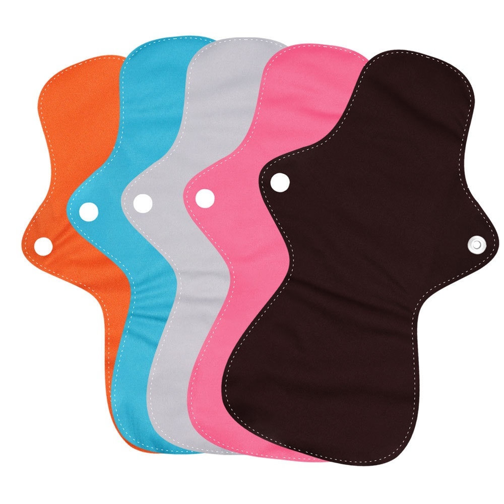 SSolid Color LSize Bamboo Charcoal Sanitary Napkin Washable Aunt Napkin Pad Maternity Special Care Cotton Sanitary Pad