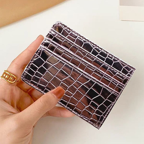 Explosions PU Crocodile Pattern Ultra-thin Card Bag Korean Portable Multi-card Student Driver's License Card Holder For Men