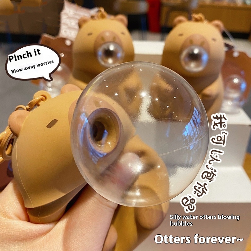 Internet Popular Toy Cappibala Pinch Music Decompression Toy Little Beaver Ruby Spit Bubble Slow Rebound Toy
