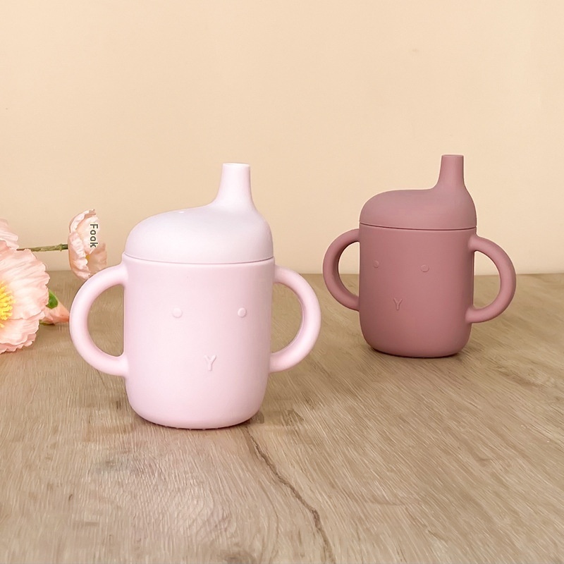 Baby Hand-held Anti-fall Training Direct Drinking Water Cup Drinking Water Milk Portable Duckbill Cup Silicone Learning Drinking Cup