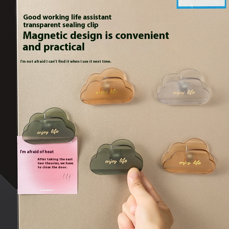 Light Luxury Multifunctional Snack Plastic Bag Sealing Clip Refrigerator Magnetic Sticker Photo Sealing Clip Fixed Clip Magnetic Clip